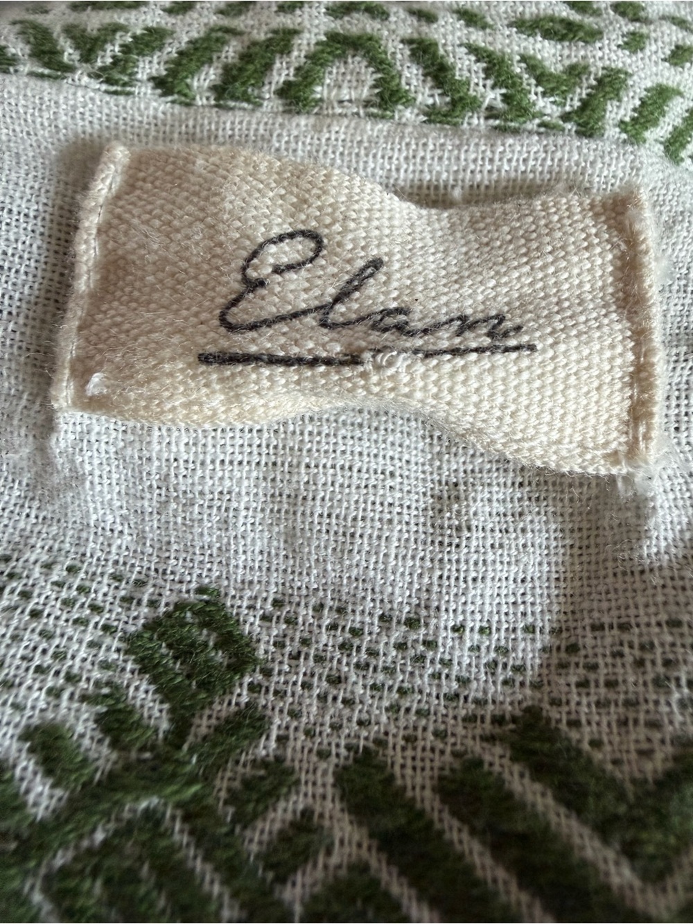 Elan Tiered White and Green Embroidered Mini Dress - Picture 11 of 11